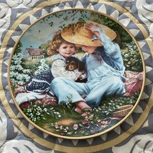 Little girl, little boy with puppy. “A Time to Love “